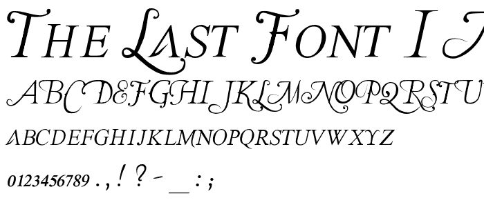 The Last Font I_m Wasting On You Italic font